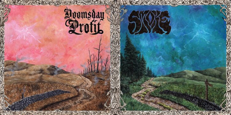 alt="Smoke / Doomsday Profit - Split (2024, Olde Magick Records) COVER"